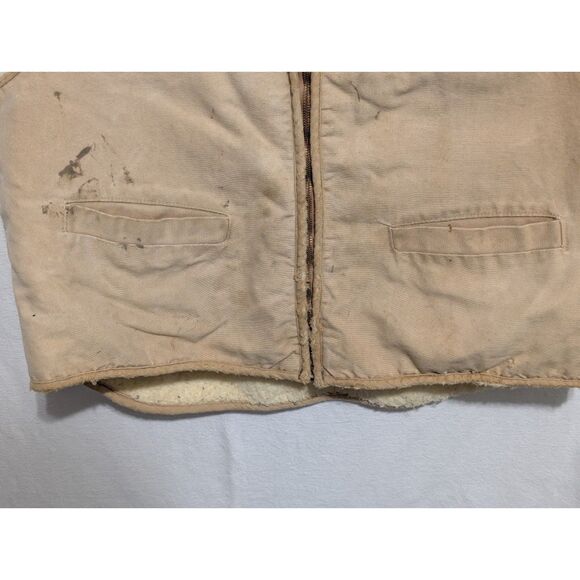 Vintage Y2K Carhartt Work Vest with Fleece Lining Brown Size XL - Picture 2 of 6